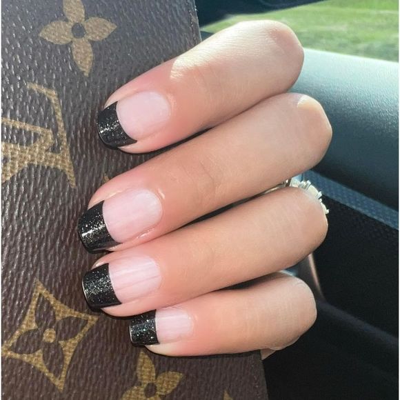 Color Street Other - Color Street | J’Adore Glamore dazzling black & gold glitter tips French mani